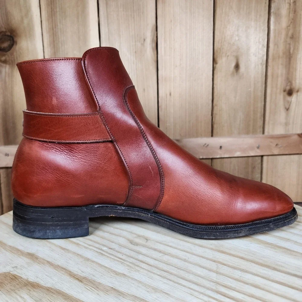 Loake Bros Jodhpur Boots Mens‎ 10 UK 9 Brown Leather Buckle England Made Beatles